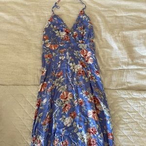 Deeply Devoted blue floral Midi Dress